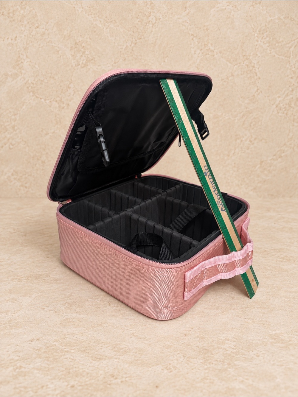 🌸 Pink Travel Makeup Train Case Cosmetic Organizer w Moveable Compartments